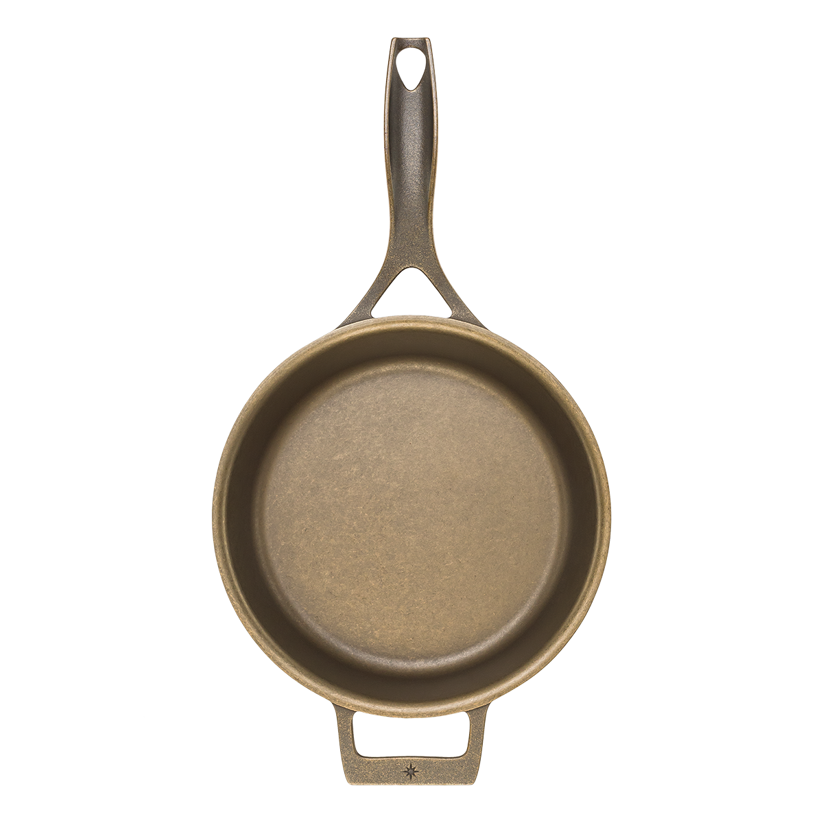 10.5-inch cast iron skillet with smooth machined surface, made in the USA.
